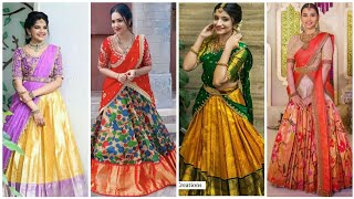 Latest Bridal Half Saree Designs 2024 Best Pattu Half Saree Designs Half Saree Designs 2024 [upl. by Daeriam]