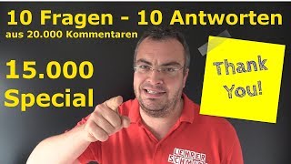 15000 AboSpecial  10 Fragen an Lehrerschmidt DANKEDANKE [upl. by Sharline142]