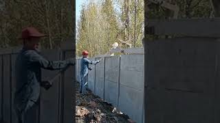 Outdoor cement wall installation [upl. by Nyrat829]