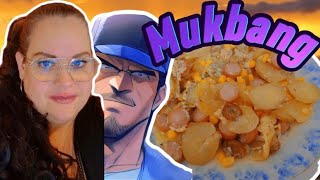 Mukbang  potatisgratäng med korv [upl. by Marilee421]