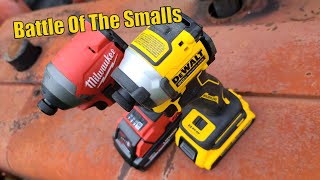 DEWALT ATOMIC 20V Compact Impact Driver DCF850 Vs Milwaukee FUEL 285320 Impact Driver [upl. by Hilaire]