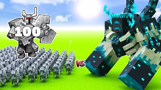 100 Ferrous Wroughtnaut vs Warden BOSSES in Minecraft [upl. by Javier]