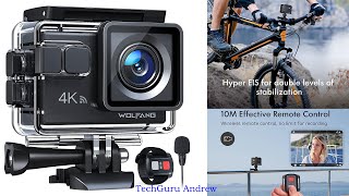 WOLFANG GA100 Action Camera 4K 30FPS 20MP [upl. by Demetris]