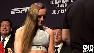 UFC Fight Night Sacramento Weighin Germaine de Randamie vs Aspen Ladd [upl. by Yar]