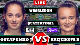 B Krejcikova VS J Ostapenko • Wimbledon 2024 GAMEPLAY Ostapenko Krejcikova wta atp [upl. by Pansie]