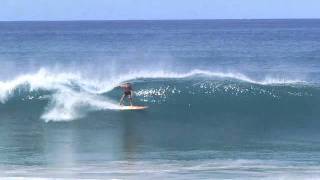 Surfing Sandy Beach Rincon Puerto Rico [upl. by Llenrup578]