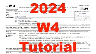 2024  W4 Form Tutorial  StepbyStep How To Fill Out a W4 Form [upl. by Shields]