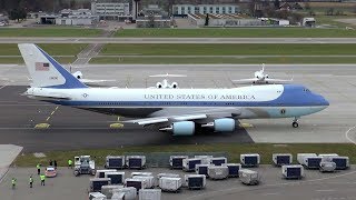 US Air Force Boeing VC25 departure at Zurich Airport  Air Force One [upl. by Hamimej]