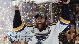 NHL Stanley Cup Final 2019 Alex Pietrangelo St Louis Blues hoist Stanley Cup  NBC Sports [upl. by Simaj]