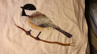 Hand Embroidery Chickadee Bird HUGE Project Time Lapse  free pattern  Last Minute Laura [upl. by Krahmer570]