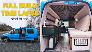 Micro Camper Van Conversion  DIY Full Build Time Lapse  VW Caddy [upl. by Rick]