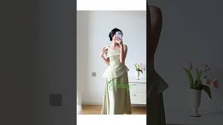 Light Green One Shoulder Midi Dress  Green Special Occasion Dress [upl. by Lingwood]