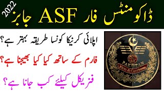 Documents For ASF Jobs 2022  ASF Physical Test Date 2022 [upl. by Nnairahs]