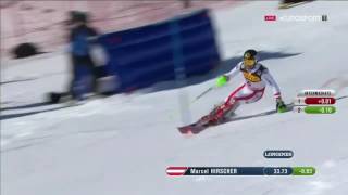 Marcel Hirscher  St Moritz WM Slalom 1st run [upl. by Cherida]