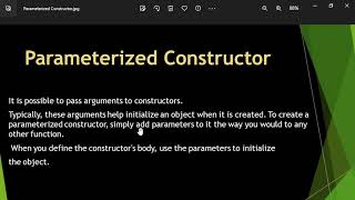 PARAMETERIZED CONSTRUCTOR IN Cprogramminglanguage [upl. by Hodess289]