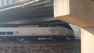 Amtrak Vermonter northbound leaving Hartford station [upl. by Akelahs]