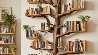 Bookshelves design for home with table [upl. by Plantagenet]