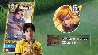 GLOBAL GRANGER VS PRO FANNY 🔥 1 SHOT BUILD amp EMBLEM GRANGER solo rank [upl. by Atsirtal]