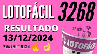 🍀 Resultado Lotofácil 3268 [upl. by Aelahc903]