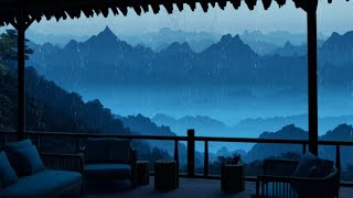 Rain and Thunder sounds on Roof Heavy rain sound for sleeping study relax in forest at night [upl. by Zzahc]