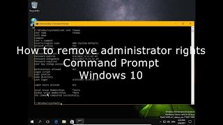 How to remove administrator rights Command Prompt Windows 10 [upl. by Niret]