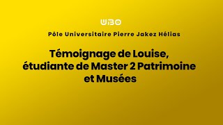 Témoignage de Louise étudiante de Master 2 Patrimoine et Musées UBO Quimper [upl. by Abbotsun]