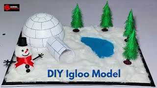 How to make an Igloo Model For School Project DIY Igloo Model For School Exhibition Igloo House [upl. by Ycnan]