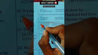 GPAT NIPER MCQS shorts niper neet aiims pharmacy biology gpat [upl. by Eanil627]