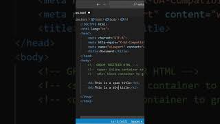 Span Or Div Tag In HTMLhtml coding webdevelopment htmlelement attributes shorts [upl. by Eilrahc]