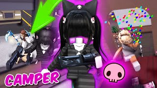 BEATING CAMPERS IN MM2 AS KUROMI Murder Mystery 2 [upl. by Elinad]