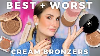 BEST amp WORST CREAM BRONZERS 2022 SPREADSHEET Natural Light Application amp Face Swatches [upl. by Akenihs604]