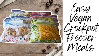 Five Easy Vegan Crockpot Freezer Meals  Updated Audio and Relaxing Music [upl. by Allard769]