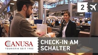 CANUSA erklärt CheckIn und Gepäckaufgabe am Flughafen  CANUSA [upl. by Anayik62]