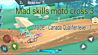 Mad skills moto cross 3 bike gaming video GAME MODE  CAREERcanada 🇨🇦 qualifier level  1 [upl. by Annawik158]