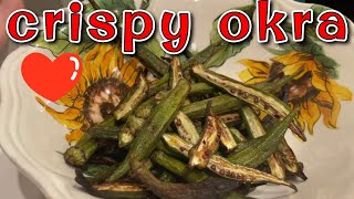 Quick amp easy crispy OKRA in the air fryer good for the heart and gut ❣️ [upl. by Katsuyama]