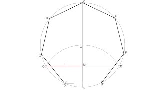 How to draw a regular heptagon inscribed in a circle [upl. by Issirk]