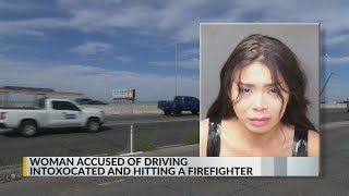 Woman accused of driving drunk and hitting Albuquerque firefighter with vehicle [upl. by Haase]