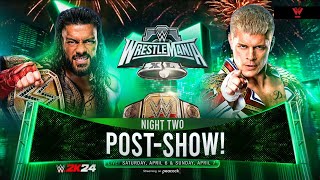 Wrestleview Live 121 WWE WrestleMania XL Night Two Roman Reigns vs Cody Rhodes [upl. by Yuille]