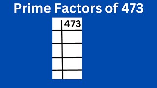 Prime factors of 473 [upl. by Notyrb]