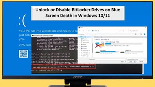 How to Unlock or Disable BitLocker Drives from Blue Screen Death in Windows [upl. by Cann41]