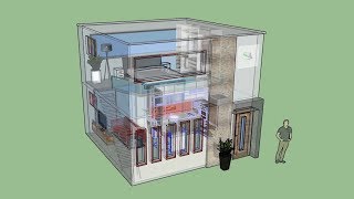 Casa 5 x 5 m  House 5x5 m con entrepiso  with mezzanine [upl. by Burbank]