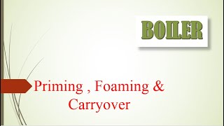 Priming I Foaming amp Carryover I BOILER [upl. by Tabb113]