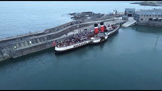 Porthcawl Drone Waverley Paddle Steamer 2 mins [upl. by Otokam]