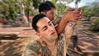 DEAF Filipino Gives BONE CRACKING Street Massage [upl. by Akyeluz]