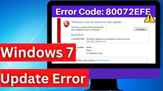 Fix Windows 7 update error 80072efe  Error Code 80072EFE Problem Fixed [upl. by Moritz]