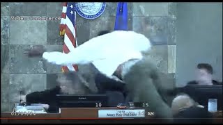 Man Leaps Over Bench To Attack Judge [upl. by Bikales620]