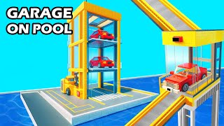 Building LEGO Garage on the Water pool  LEGO Technic Machine [upl. by Yras]