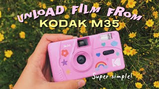 HOW TO UNLOAD FILM with instructions super simple  Kodak M35 🎀 [upl. by Akimed414]