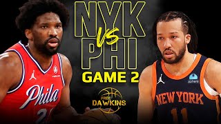 New York Knicks vs Philadelphia 76ers Game 2 Full Highlights  2024 ECR1  FreeDawkins [upl. by Nirag]