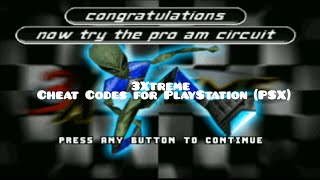 3Xtreme Cheats Codes Cheat Codes for PlayStation PSX [upl. by Adirem806]